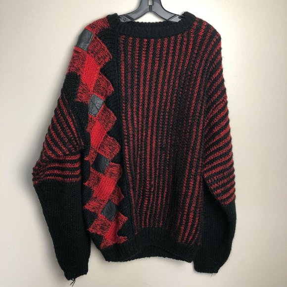 Vintage Other - Vintage FAX Striped Punk Chunky Sweater